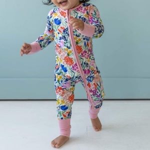 Little Sleepies Summer Garden Zipper onesie 12 months